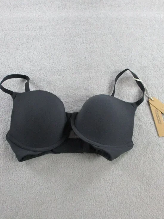 SKIMS Fits Everybody T Shirt Demi Bra Womens 30D Onyx Black NEW - Picture 2 of 5
